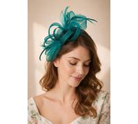 Svnx Bow Feather Fascinator In Dark Green Dark Green