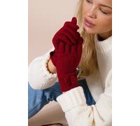 Svnx Bow Knitted Gloves In Red Red