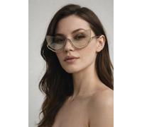 Svnx Butterfly Dimante Rimless Sunglasses In Iridescent In Beige Beige