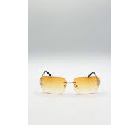 Svnx Butterfly Y2K Rimless Sunglasses In Orange Orange One Size