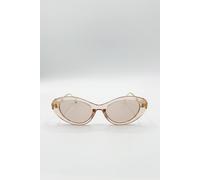 Svnx Cat Eye Metal Side Detail Sunglasses In Gold Gold