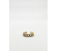 SVNX Chain Ring in Gold Colour With Silver Gemstones - M-L