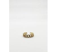SVNX Chain Ring in Gold Colour With Silver Gemstones - S-M