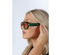 Svnx Chunky Aviator Sunglasses In Bright Green Green One Size