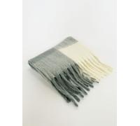 SVNX Chunky Check Scarf in Grey & White SVNX Grey One Size