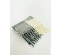 SVNX Chunky Grey and White Check Scarf - Grey and White - One Size