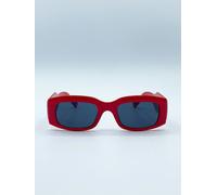 SVNX Chunky Rectangle Sunglasses in Red - Red - One Size