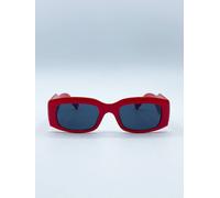 Svnx Chunky Rectangle Sunglasses In Red Red One Size