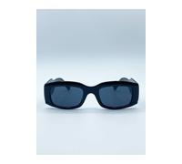 Svnx Chunky Rectangle Sunglasses With Extra Wide Arms In Black Black