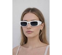 Svnx Chunky Rectangle Sunglasses With Extra Wide Arms In White White