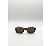 Svnx Chunky Retro Square Sunglasses In Brown Brown