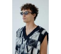 SVNX Chunky Square Frame Sunglasses in Clear Black - One Size - Grey-Black