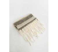 Svnx Chunky Striped Scarf In Soft Neutral In Cream