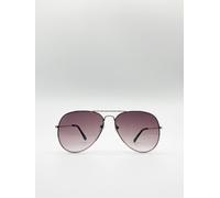 Svnx Classic Aviator Metal Frame Sunglasses In Silver Silver One Size