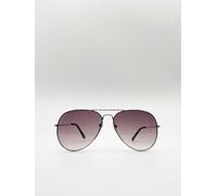 SVNX Classic Aviator Metal Frame Sunglasses - One Size - Silver
