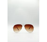 SVNX Classic Pilot Gold Aviator Sunglasses - Gold - One Size