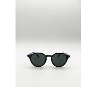Svnx Classic Preppy Plastic Frame Sunglasses In Black Black