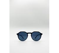 SVNX Classic Preppy Sunglasses With Key Hole Nosebridge - Black - One Size