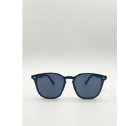 SVNX Classic Rounded Wayfarer Style Sunglasses - Black - One Size