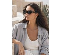 Svnx Classic Square Cat Eye Sunglasses In Black Black