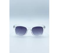 SVNX Clear Wayfarer Sunglasses with Graded Grey Lenses