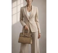 Svnx Croc-Print Handbag In Beige Beige
