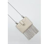 Svnx Cross Body Bag With Rhinestone Tassels In Silver Silver