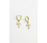 Svnx Cross Drop Earring On Gold Hoop Gold