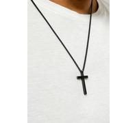 Svnx Cross Pendant Necklace In Black Black