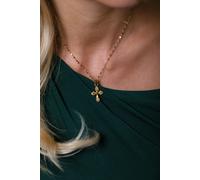 SVNX Cross Pendant Necklace with Gift Box - Gold - One Size