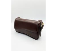 Svnx Curved Baguette Bag In Dark Brown Brown