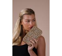 Svnx Daisy Embellished Clutch Bag In Gold Gold