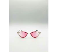 SVNX Diamante Cat-Eye Sunglasses in Pink - Pink - One Size