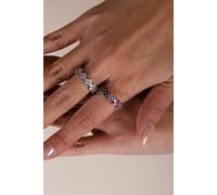 SVNX Diamante Clover Ring in Multi Silver Colour - One Size - Multi