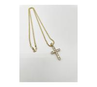 SVNX Diamante Cross Pendant Necklace in Gold SVNX Gold One Size
