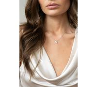 SVNX Diamante Heart Pendant Necklace in Silver Colour - One Size - Silver