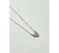 Svnx Diamante Heart Pendant Necklace In Silver Silver