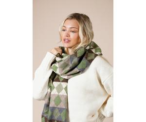 SVNX Diamond Checked Scarf - Khaki - One Size