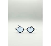 SVNX Diamond Shape Sunglasses in Black Blue - Black - One Size