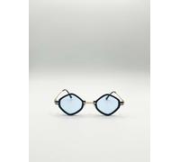 Svnx Diamond Shape Sunglasses In Black Blue Blue One Size