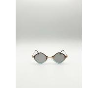 Svnx Diamond Shape Sunglasses In Brown Blue Multi