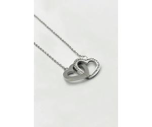 SVNX Double Heart Link Necklace with Gift Box - One Size