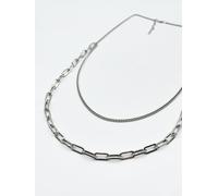 SVNX Double Necklace in silver - One Size - SILVER