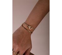 Svnx Double Ring Diamante Bracelet - Gift Boxed In Gold Gold