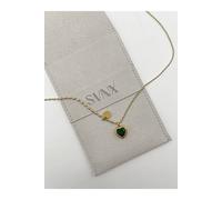 Svnx Emerald Green Heart Necklace In Gold Green
