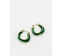 Svnx Emerald Green Hoop Earrings Green One Size