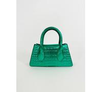 Svnx Faux Croc Mini Cross Body Bag In Metallic Green Green One Size