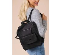 Svnx Faux Leather Backpack In Black Black One Size