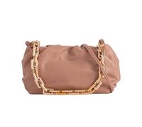 Svnx Faux Leather Pouch Clutch Bag In Beige Beige