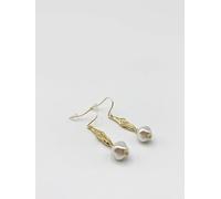 Svnx Faux Pearl Drop Earrings In Silver Silver